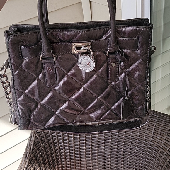 Michael Kors Pewter Quilted Hamilton - Picture 5 of 6